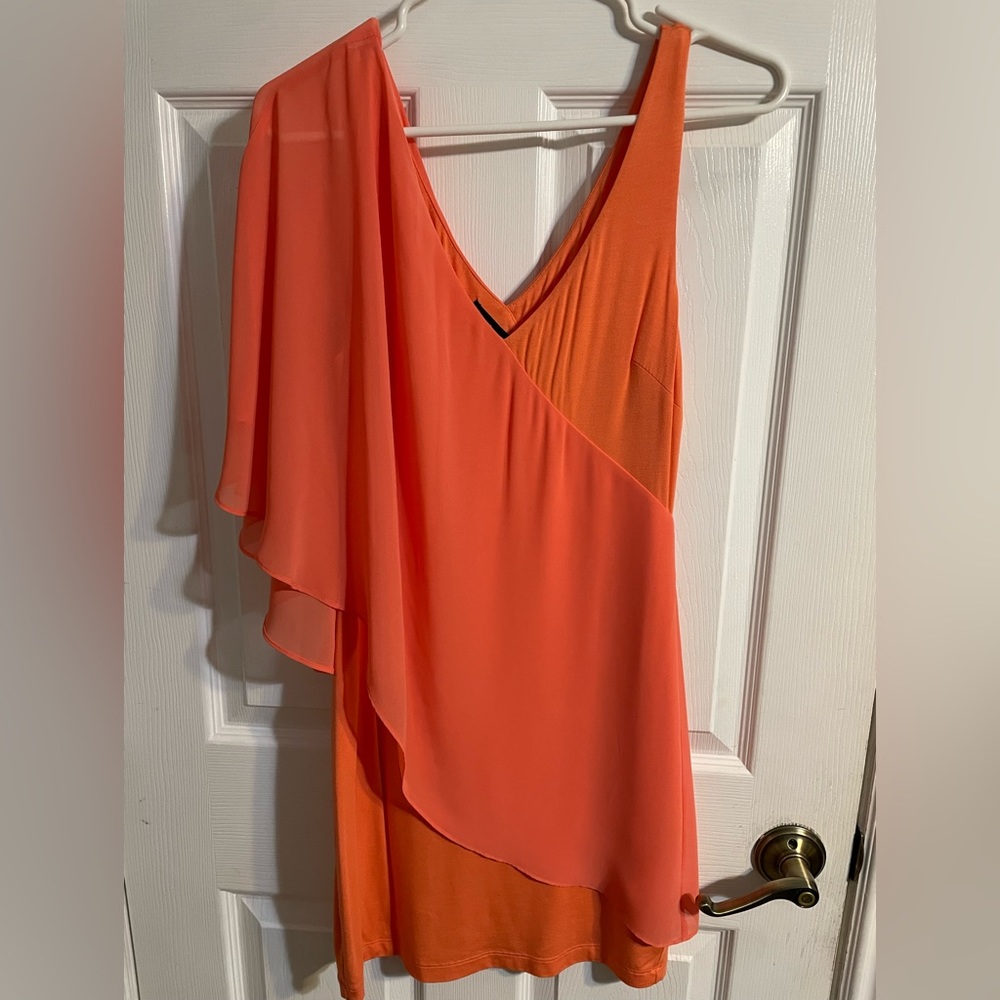 Beautiful orange one shoulder dress